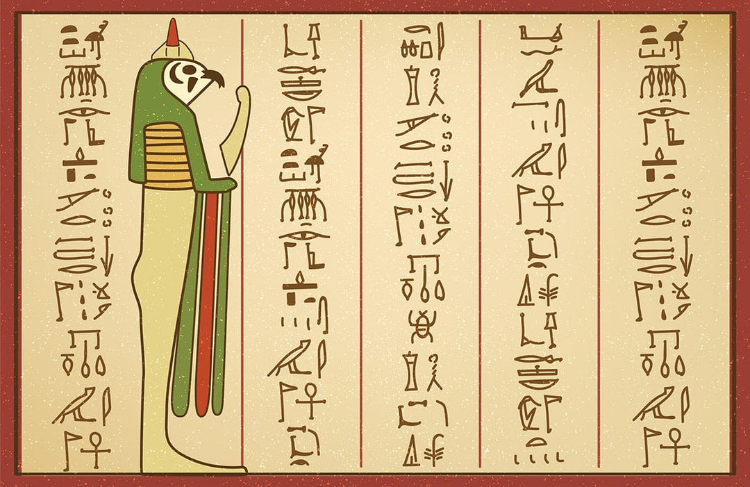 Ancient Egyptian Hieroglyph Wall Mural - Vintage Style in Earthy Tones