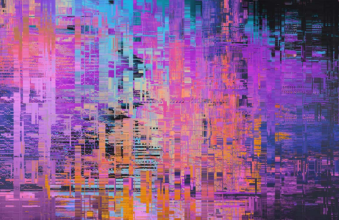 Vibrant Geometric Hues Abstract Mural Wallpaper in Purple Orange Turquoise Style