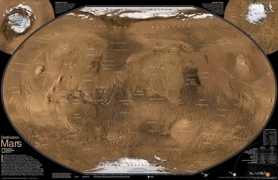 Rustic Mars Exploration Wall Mural - Brown Planetary Art Decor