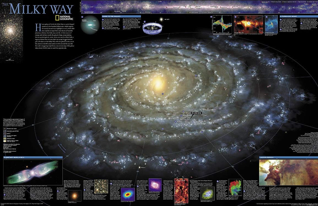 Celestial Galaxy Themed Mural Wallpaper - Cosmic Blue and Golden Swirls