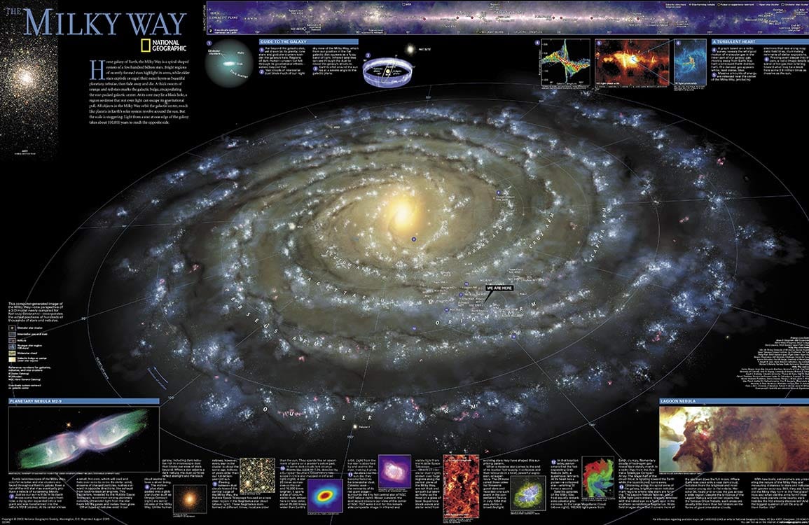 Celestial Galaxy Themed Mural Wallpaper - Cosmic Blue and Golden Swirls