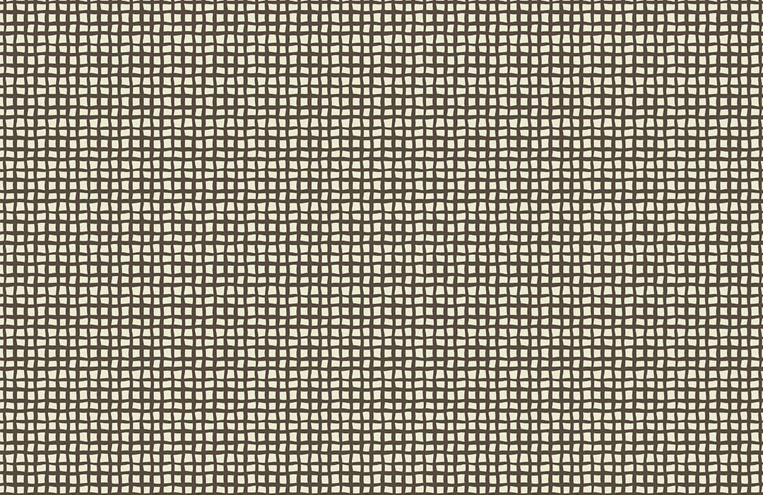Vintage Ivory and Black Grid Pattern Wallpaper for Modern Interiors