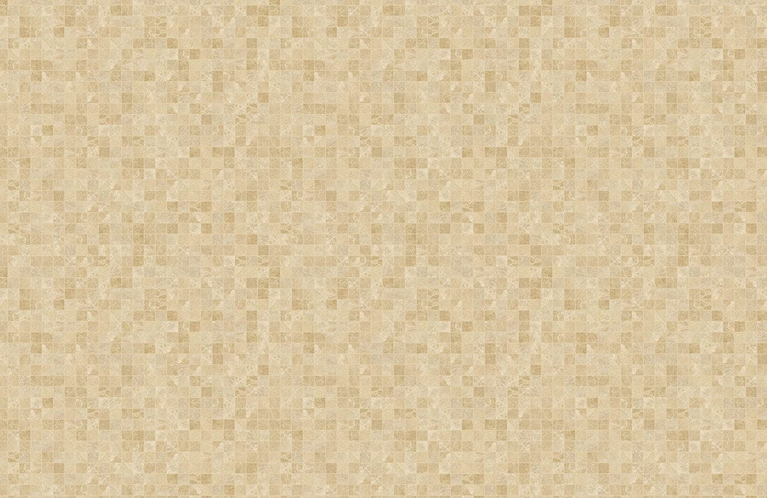 Elegant Beige Mosaic Patterned Wallpaper - Modern Minimalist Interior Design Decor