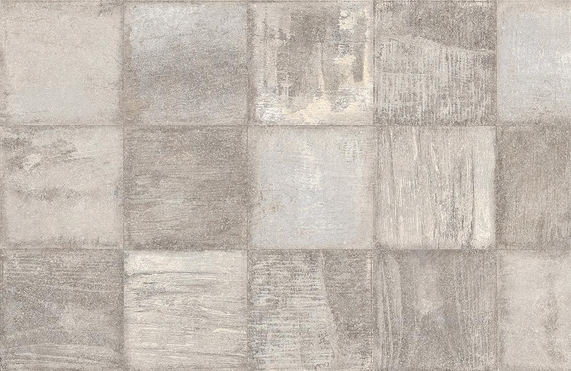 Rustic Grey Patchwork Tile Effect Wallpaper with Textured Vintage Style Charm