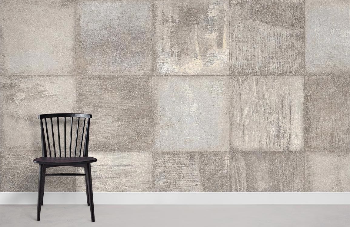 Neutral Squares Stone Wallpaper Mural Room