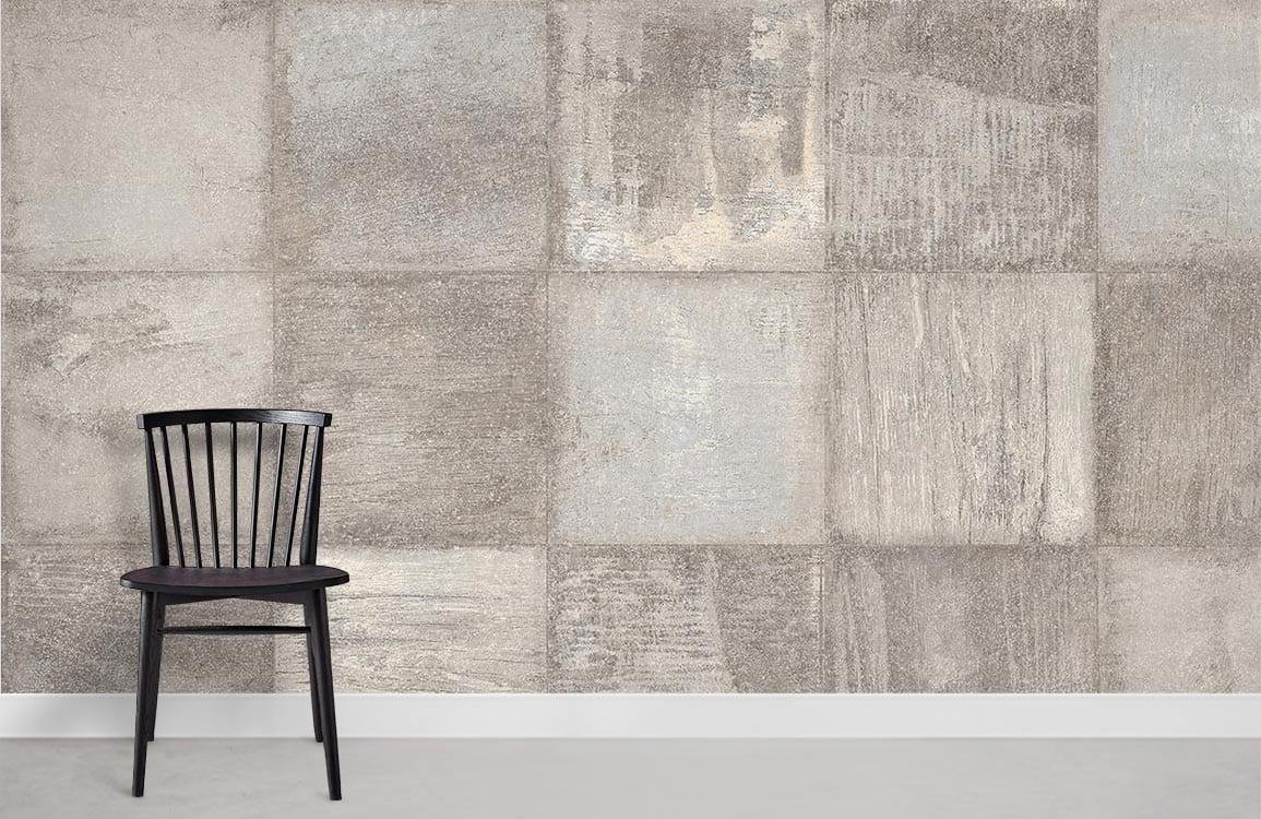 Neutral Squares Stone Wallpaper Mural