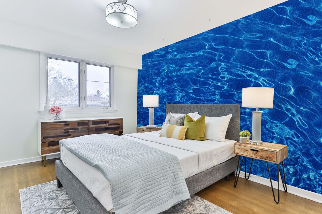 Oceanic Blue Water Ripple Pattern Wallpaper for Tranquil Spaces Décor