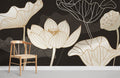 Off-white Lotus Flower Wallpaper Mural