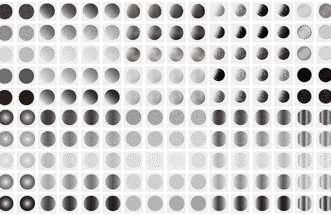Monochrome geometric circles wallpaper mural with minimalist decor, modern style, no additional elements visible.