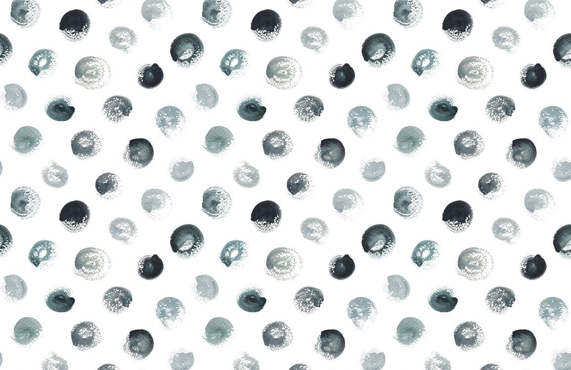Modern Monochrome Watercolour Spots Wallpaper in Black and Grey Pattern