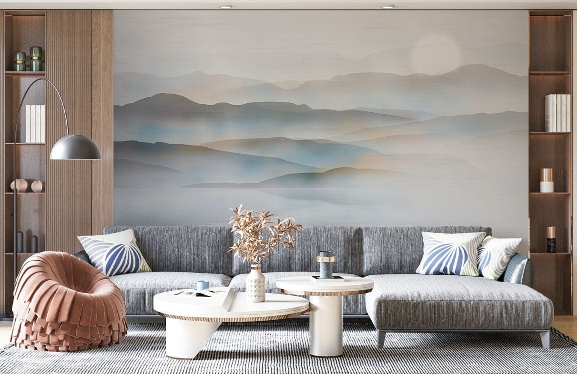 Ombre Ink Mountain Wallpaper Mural