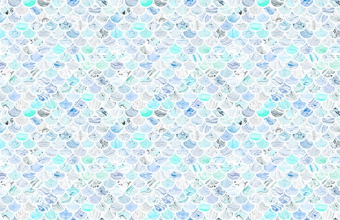 Blue Marble Tiles Wallpaper Mural