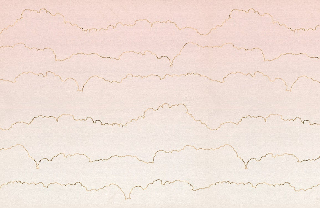Elegant Pastel Pink Cloud Patterned Wallpaper - Soft Dreamy Design Decoration