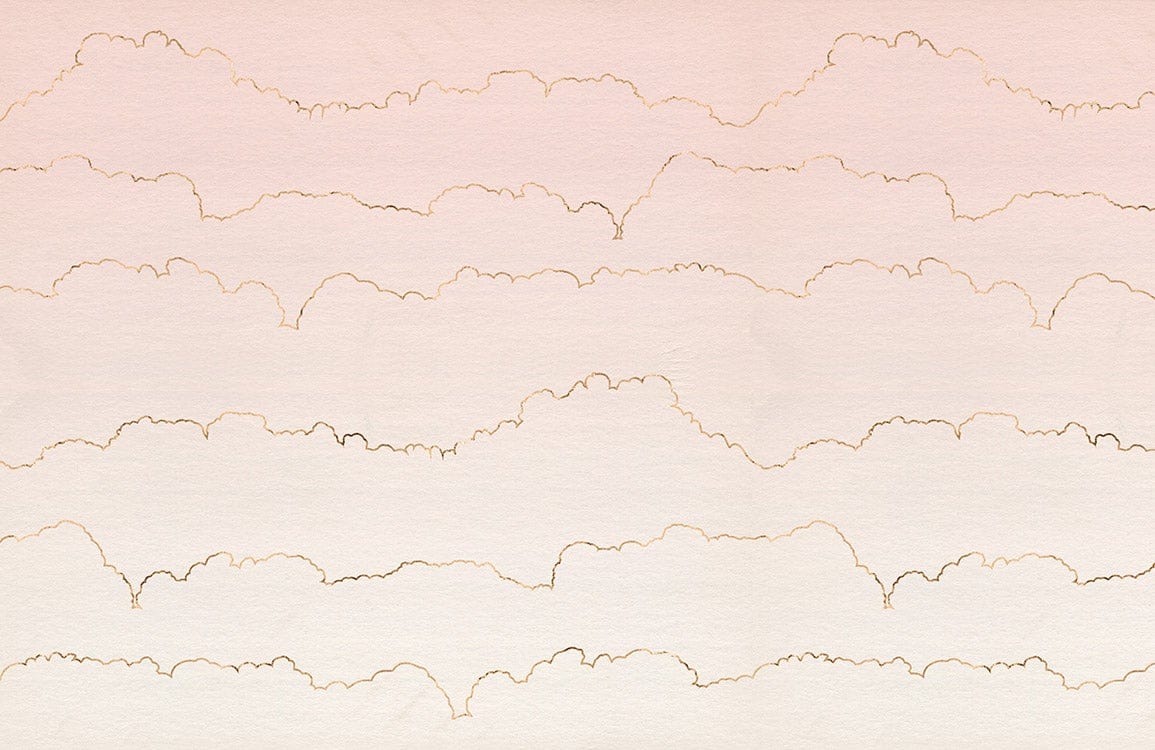 Elegant Pastel Pink Cloud Patterned Wallpaper - Soft Dreamy Design Decoration