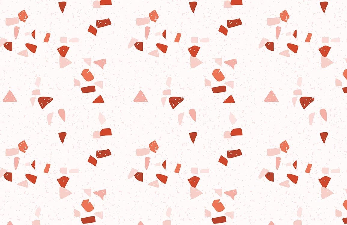 Modern Abstract Geometric Pattern Wallpaper in Red and Pink Tones