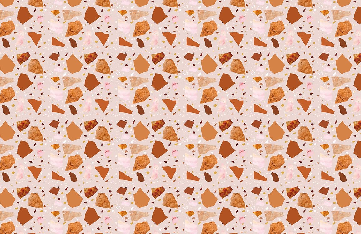 Terracotta and Blush Terrazzo Pattern Wallpaper for Modern Interiors