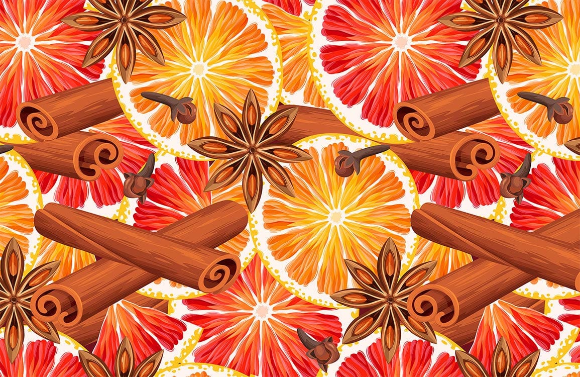 Orange With Cinnamon Wallpaper Mural