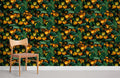 Orange & Leaf Wallpaper Mural