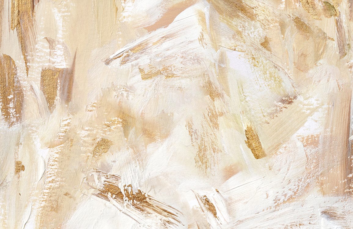 Abstract Brushstroke Beige and Gold Textured Wallpaper for Elegant Interior Design