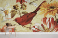 Painted Bird Floral Wallpaper Mural