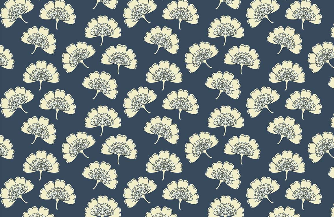 Painted Ginkgo leaf Wallpaper Mural