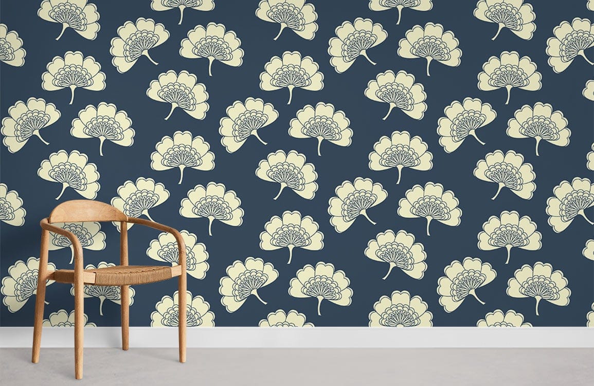 Painted Ginkgo leaf Mural Wallpaper Room