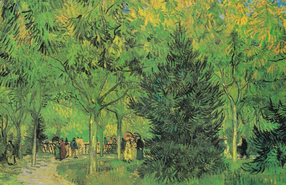 Vincent Van Gogh Green Park Impressionist Landscape Mural Wallpaper Décor