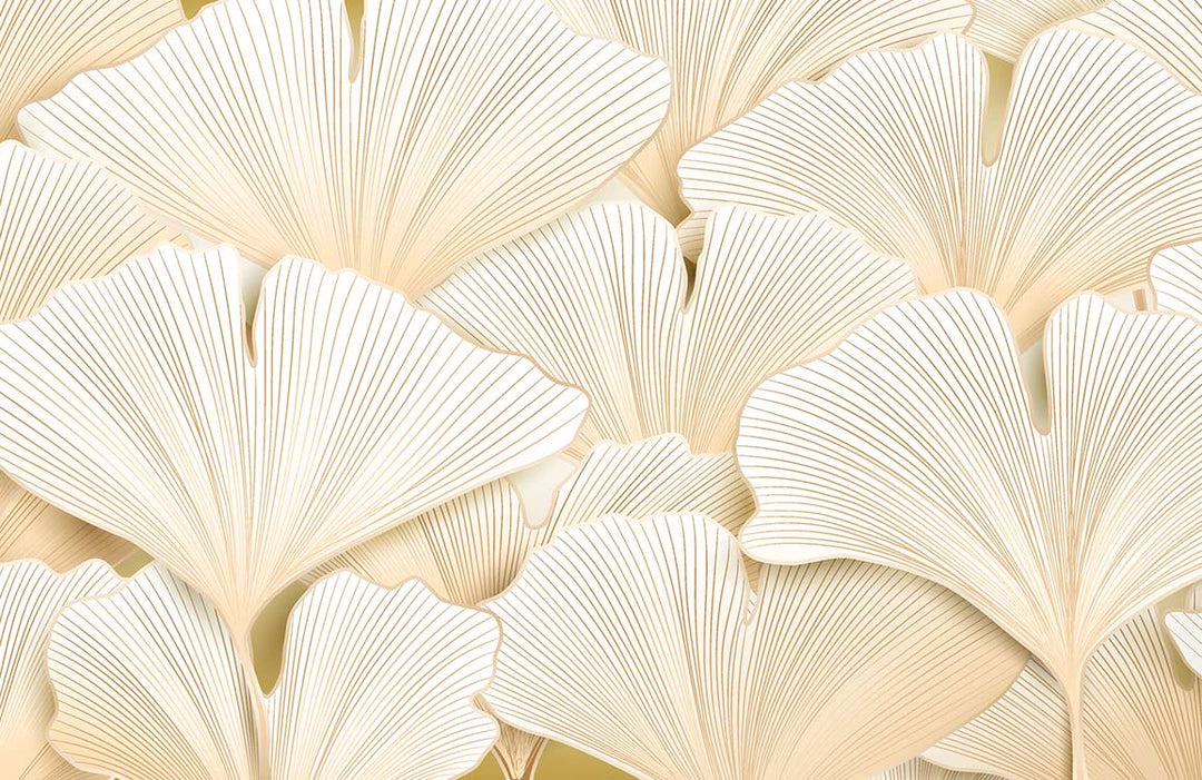 Cream Botanical Ginkgo Leaf Wallpaper - Elegant Natural Design for Interiors