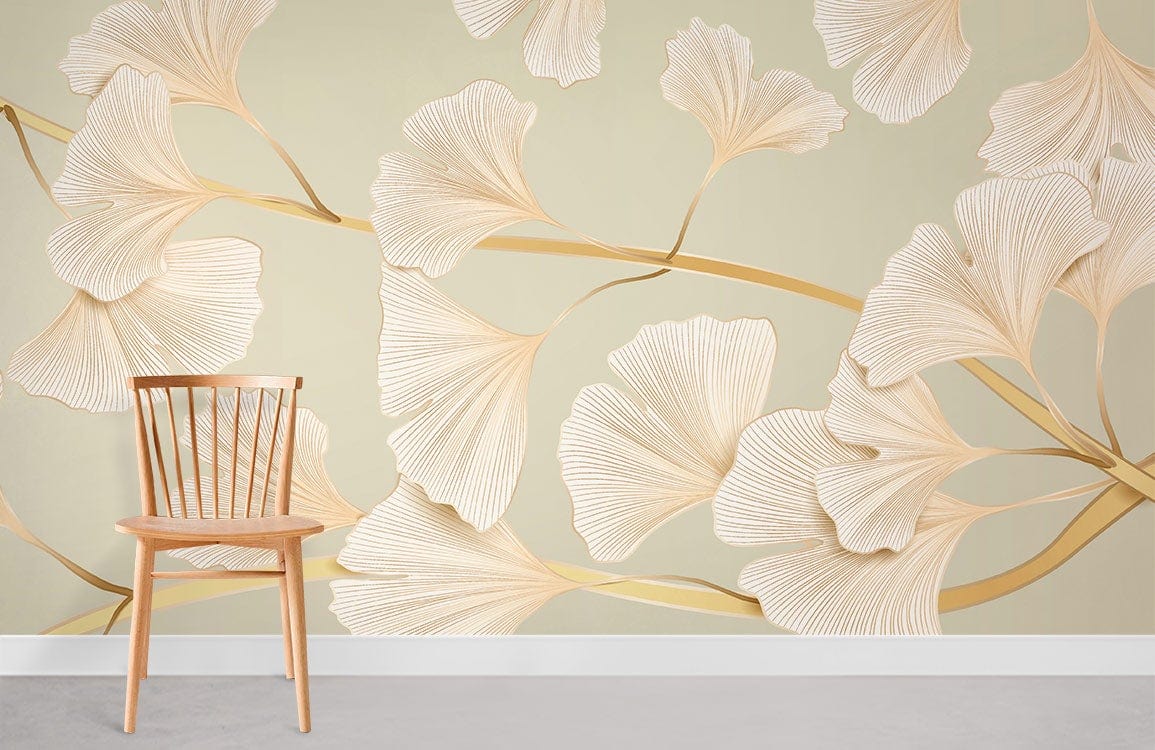 Pastel Ginkgo II Wallpaper Mural