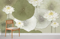 Pastel Green Lotus Wallpaper Mural