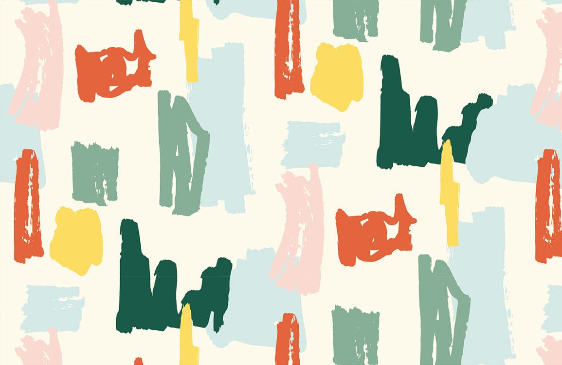 Abstract Colourful Brushstroke Pattern Wallpaper in Bold Contemporary Design