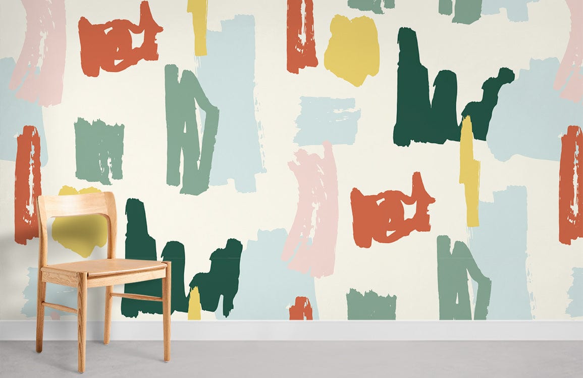 Pastel Scribbling Room Wallpaper Mural