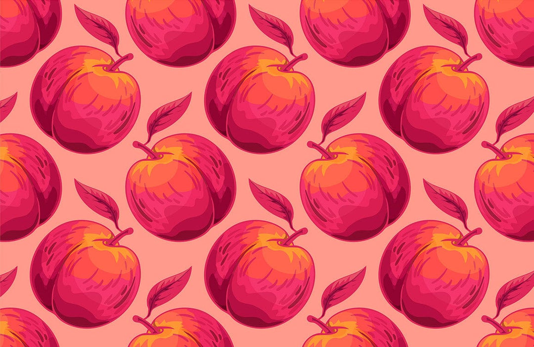 Vibrant Peach Patterned Wallpaper with Pink and Orange Hues Design