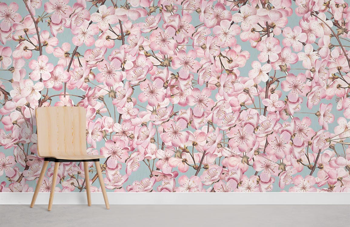 Peach Tree Forest Wallpaper Mural Room