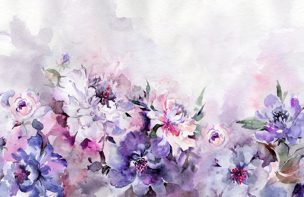 Watercolour Floral Desktop Wallpaper Blooming Wall DPY81 Removable