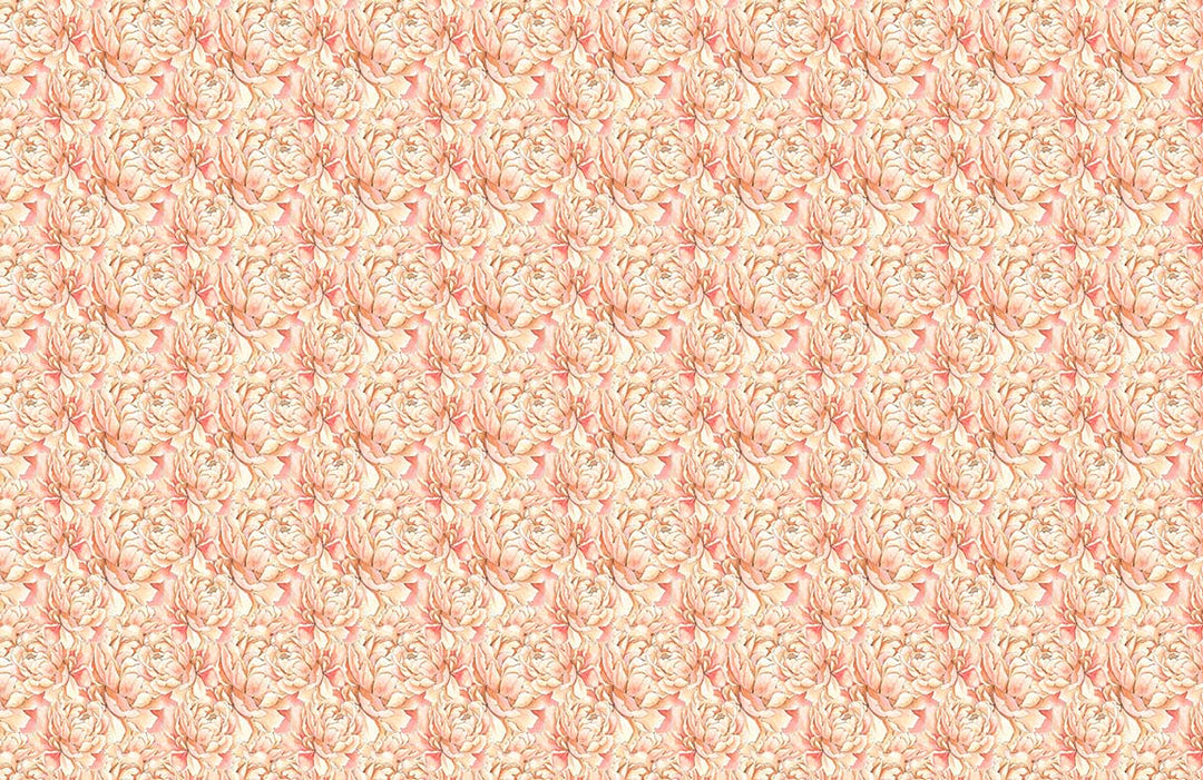Elegant Vintage Floral Patterned Wallpaper in Soft Pink and Cream Tones
