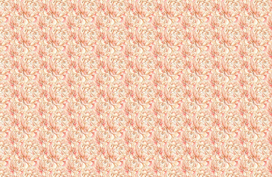Elegant Vintage Floral Patterned Wallpaper in Soft Pink and Cream Tones