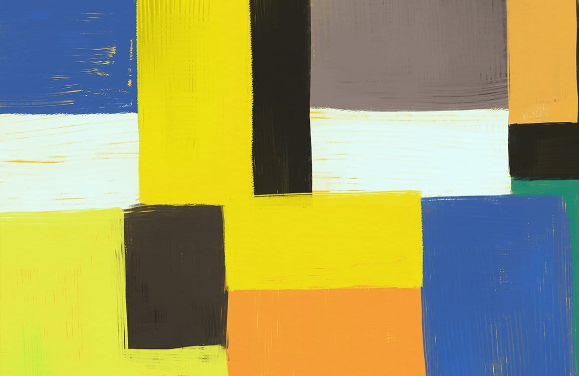 Vibrant Geometric Abstract Modern Wallpaper in Bold Yellow and Blue Hues