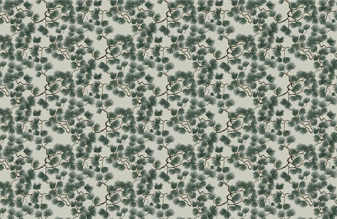 Vintage Green Botanical Pattern Wallpaper - Classic Nature-Inspired Home Decor Design