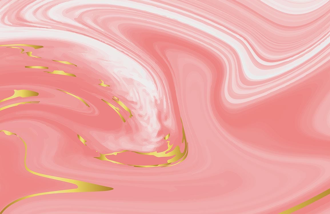 Elegant Pink and Gold Marble Swirl Textured Mural Wallpaper Design
