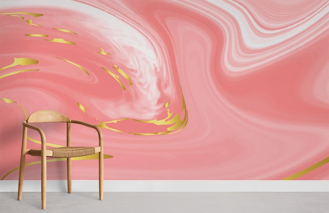 Pink Abstract Marble Wallpaper Mural Hall