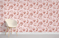 Pink Floral Pattern Wallpaper Mural
