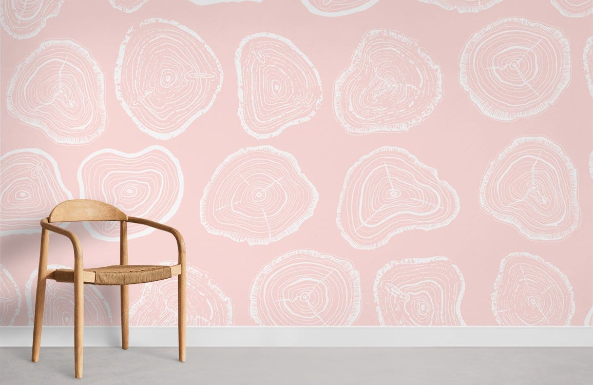 Pink Growth Ring Wallpaper Mural