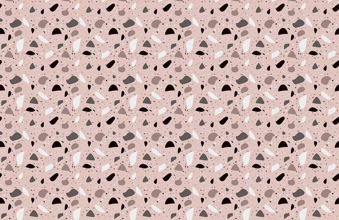 Abstract Geometric Modern Blush and Grey Patterned Mural Wallpaper Decor