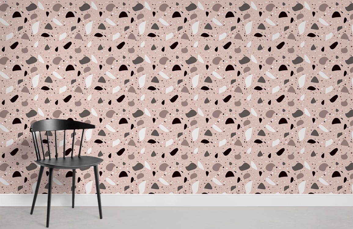 Pink Terrazzo Marble Pattern Wallpaper Mural Room