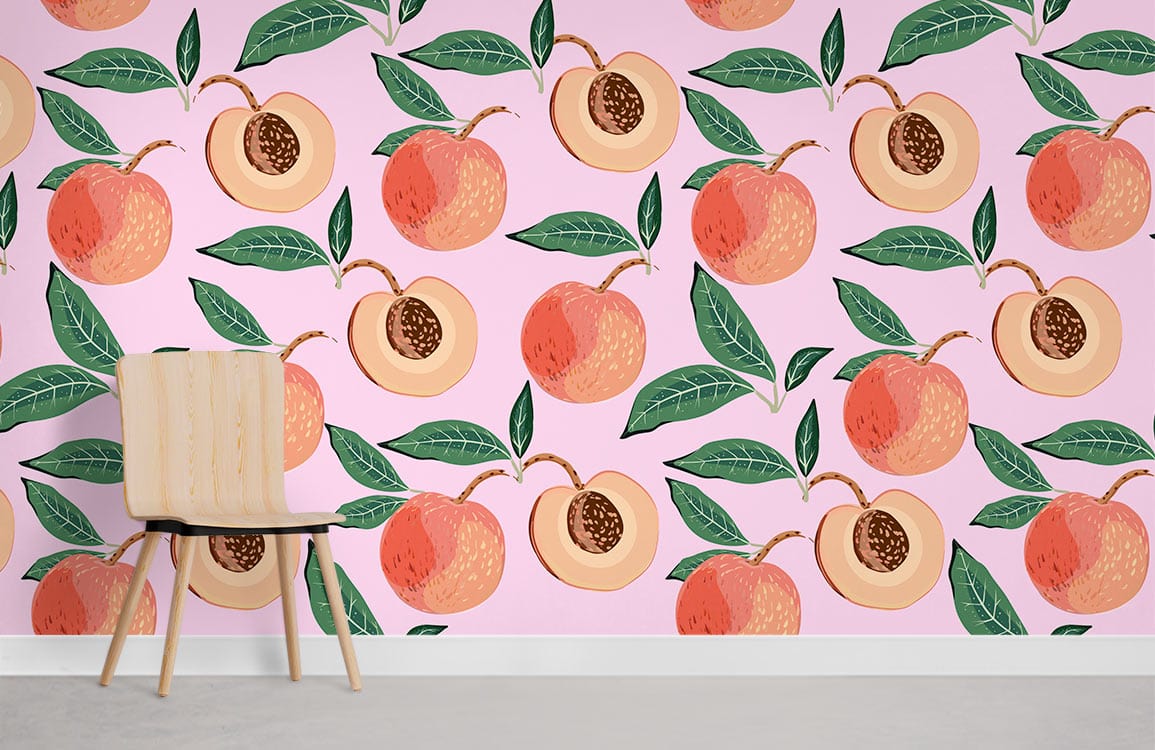Pink Peach Pattern Wallpaper Mural