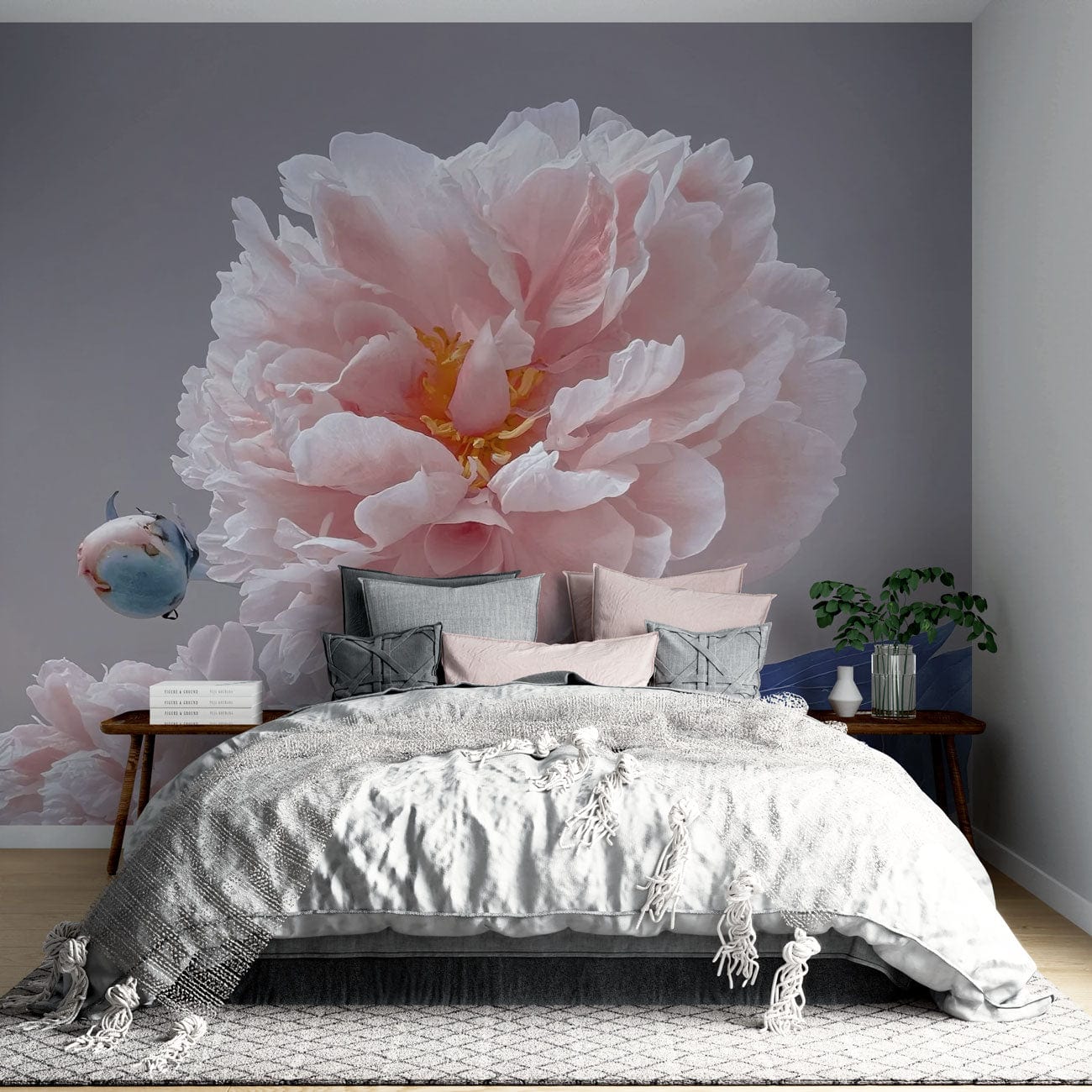 Pink Peony Aroma Wall Mural for Interior Decor | 3D Everwallpaper