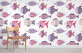 Pink & Purple Fish Wallpaper Mural