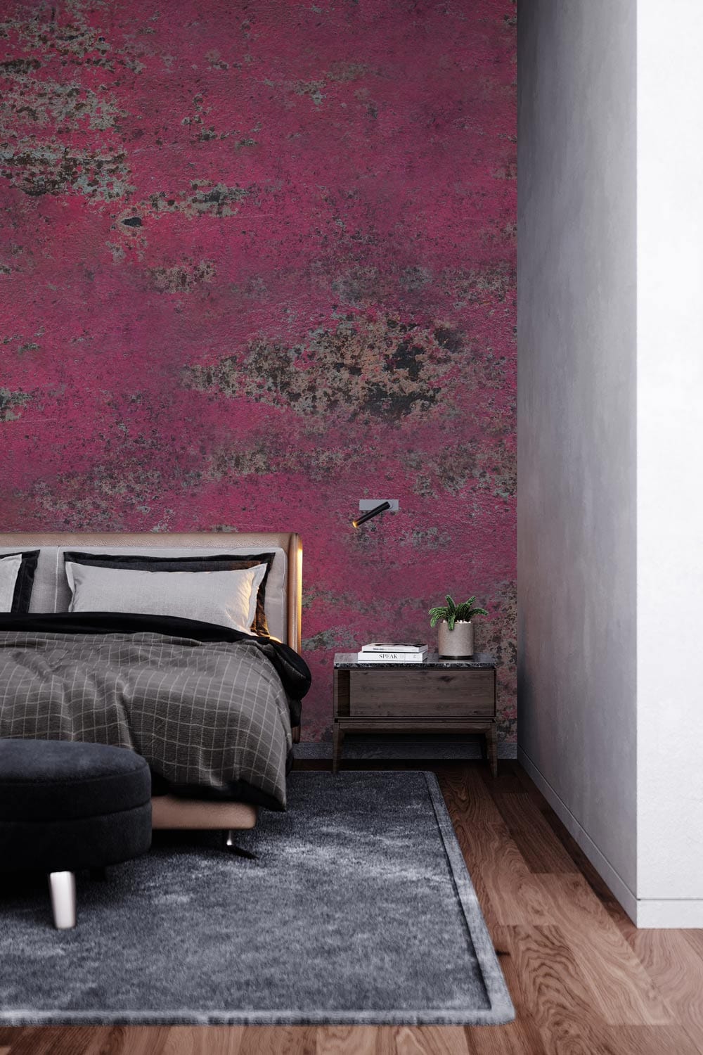 Pink Rust Wall Industrial Photo Wallpapers UK