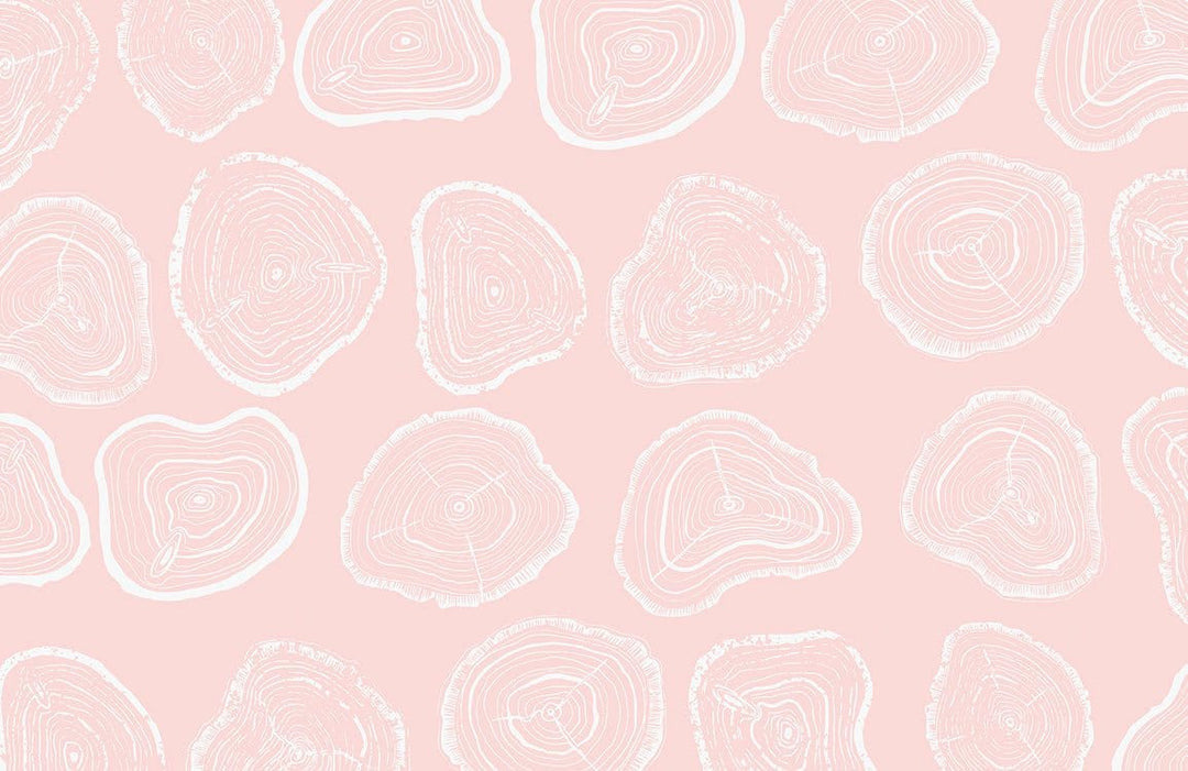 Pastel Pink Tree Rings Pattern Wallpaper for Modern Home Décor